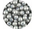 Koraliki Szklane Metaliczne Kulki Srebrne Szare 8mm 20szt