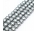 Koraliki Szklane Metaliczne Kulki Srebrne Szare 8mm 20szt