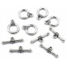 Zapięcie Ozdobne Toggle do Bransoletki Kółeczko i Patyk 15x11mm 5 kompletów