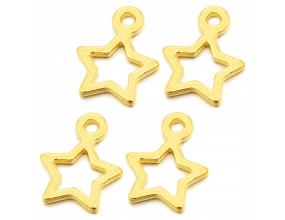Złote Zawieszki Charms Gwiazdki 12mm 10szt Święta