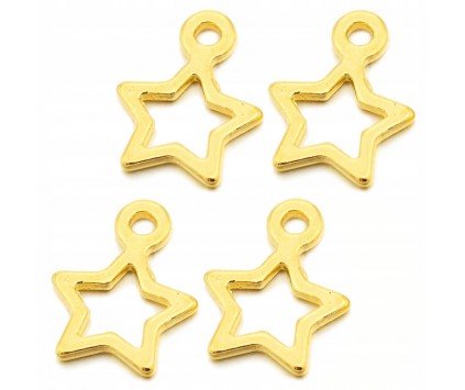 Złote Zawieszki Charms Gwiazdki 12mm 10szt Święta