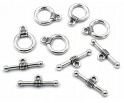 Zapięcie Ozdobne Toggle do Bransoletki Kółeczko i Patyk 15x11mm 5 kompletów
