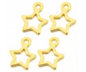 Złote Zawieszki Charms Gwiazdki 12mm 10szt Święta