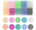Zestaw Koraliki Drobne Szklane Seeds Pastelowe 10 kolorów 8000szt Sutasz