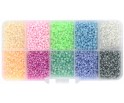 Zestaw Koraliki Drobne Szklane Seeds Pastelowe 10 kolorów 8000szt Sutasz