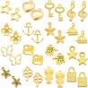 Zawieszki Wisiorki do Bransoletek Metalowe Charms Złote Mix 32szt 16par
