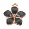 Zawieszka emaliowana charms KWIAT KWIATEK 16x14mm CZARNY 1szt