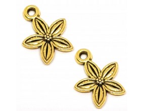 ZAWIESZKA KWIAT KWIATEK CHARMS 13.5x10.5mm 4szt