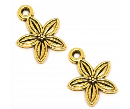 ZAWIESZKA KWIAT KWIATEK CHARMS 13.5x10.5mm 4szt