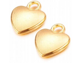 ZAWIESZKA CHARMS SERCE SERDUSZKO METAL ZŁOTE 4szt