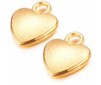 ZAWIESZKA CHARMS SERCE SERDUSZKO METAL ZŁOTE 4szt