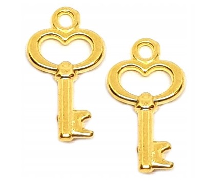 ZAWIESZKA METAL CHARMS KLUCZ KLUCZYK 9x15mm 4szt