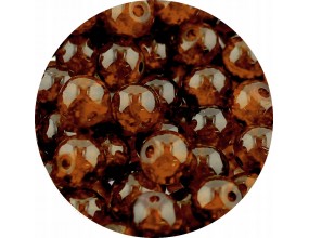 KORALIKI SZKLANE CRACKLE "SPĘKANE" BRĄZOWE CIEMNE 8mm 50szt