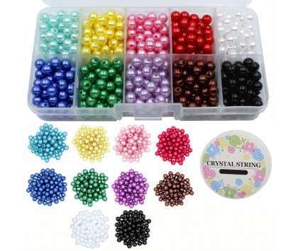 ZESTAW KORALIKI PEREŁKI PERŁY 6mm AKRYL 600szt