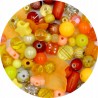 ZESTAW KORALIKÓW MIX 50szt 25 PAR KORALIKI ŻÓŁTY