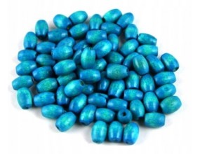 Koraliki drewniane oliwki 8x5 mm niebieskie 30szt