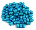 Koraliki drewniane oliwki 8x5 mm niebieskie 30szt