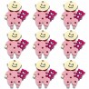 KORALIKI DREWNIANE BABY SHOWER OZDOBY BOBAS DZIECKO NIEMOWLĘ DZIDZIA 9szt