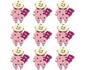 KORALIKI DREWNIANE BABY SHOWER OZDOBY BOBAS DZIECKO NIEMOWLĘ DZIDZIA 9szt