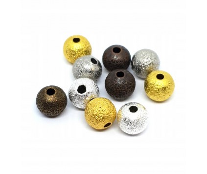 Kuleczki Metalowe Diamentowe 6mm 10szt Mix