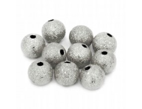Kuleczki mrożone diamentowe 6mm 10szt srebrny ciemny