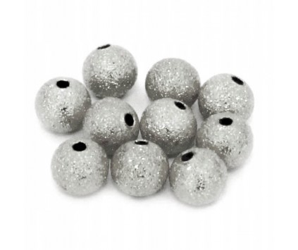 Kuleczki mrożone diamentowe 6mm 10szt srebrny ciemny