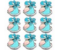 KORALIKI DREWNIANE BABY SHOWER OZDOBY BOBAS DZIECKO NIEMOWLĘ DZIDZIA 9szt