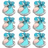 KORALIKI DREWNIANE BABY SHOWER OZDOBY BOBAS DZIECKO NIEMOWLĘ DZIDZIA 9szt