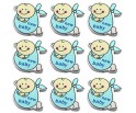 KORALIKI DREWNIANE BABY SHOWER OZDOBY BOBAS DZIECKO NIEMOWLĘ DZIDZIA 9szt