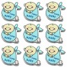 KORALIKI DREWNIANE BABY SHOWER OZDOBY BOBAS DZIECKO NIEMOWLĘ DZIDZIA 9szt
