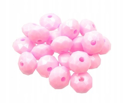 Koraliki Oponki Szlifowane Dyski 8mm 20szt Róż Jas