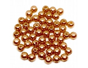 KORALIKI PEREŁKI 6mm 80szt PERŁY ŚLUB AKRYL BRĄZ