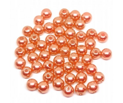 KORALIKI PEREŁKI 6mm 80szt PERŁY ŚLUB AKRYL POMAR
