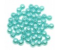 KORALIKI PEREŁKI 6mm 80szt PERŁY ŚLUB AKRYL TURKUS
