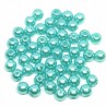 KORALIKI PEREŁKI 6mm 80szt PERŁY ŚLUB AKRYL TURKUS