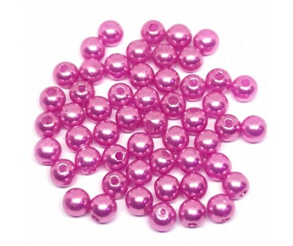 KORALIKI PEREŁKI 6mm 80szt PERŁY ŚLUB AKRYL RÓŻOWE