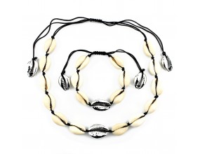NASZYJNIK CHOKER BRANSOLETKA MUSZELKI MUSZLE LATO