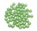 KORALIKI PEREŁKI 6mm 80szt PERŁY ŚLUB AKRYL ZIELO