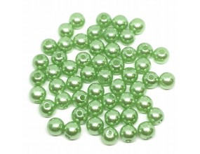 KORALIKI PEREŁKI 6mm 80szt PERŁY ŚLUB AKRYL ZIELO
