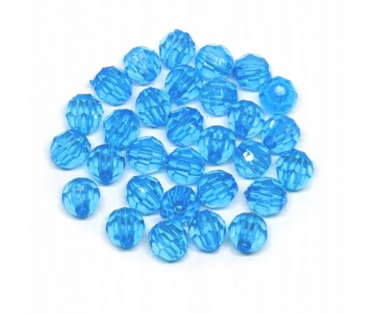 Koraliki Szlifowane Kule Akryl 6mm 200szt Niebies