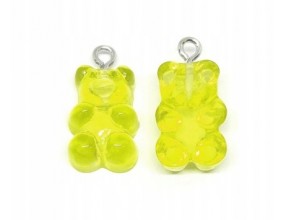 Zawieszka Miś Misie Miśki Żywica 22mm 2szt Żółty