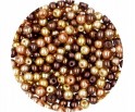 Perła Perły Perełki Szklane 4mm 50sz mix Brąz-złot