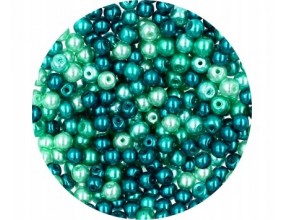 Perła Perły Perełki Szklane 4mm 50szt mix Seledyn