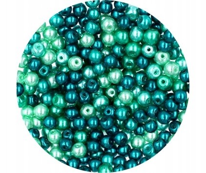 Perła Perły Perełki Szklane 4mm 50szt mix Seledyn