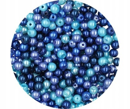 Perła Perły Perełki Szklane 4mm 50sz mix Niebieski
