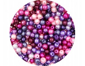 Perła Perły Perełki Szklane 4mm 50sz mix Róż-fiole