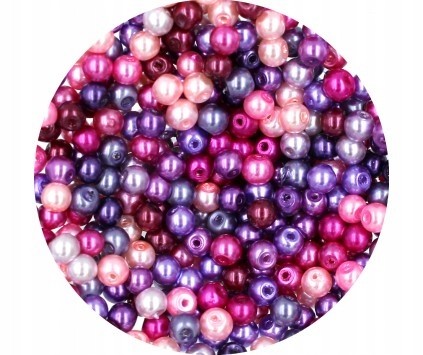 Perła Perły Perełki Szklane 4mm 50sz mix Róż-fiole