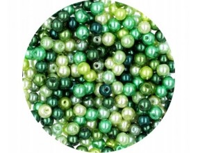 PERŁA PERŁY PEREŁKI SZKLANE 4mm 50szt mix Zielony