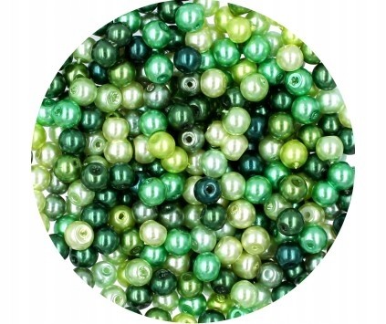 PERŁA PERŁY PEREŁKI SZKLANE 4mm 50szt mix Zielony