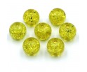 Koraliki szklane Crackle 8mm żółte 14 szt.